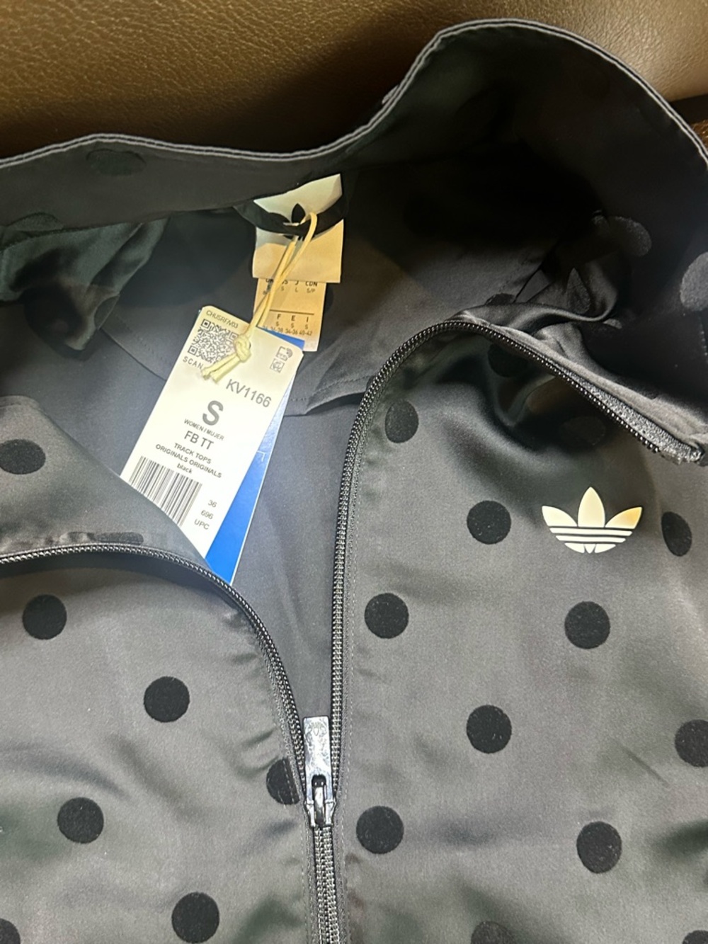 Adidas Black Polka Dot Track Jacket with Black polka dot shorts - polka set - Picture 8 of 10
